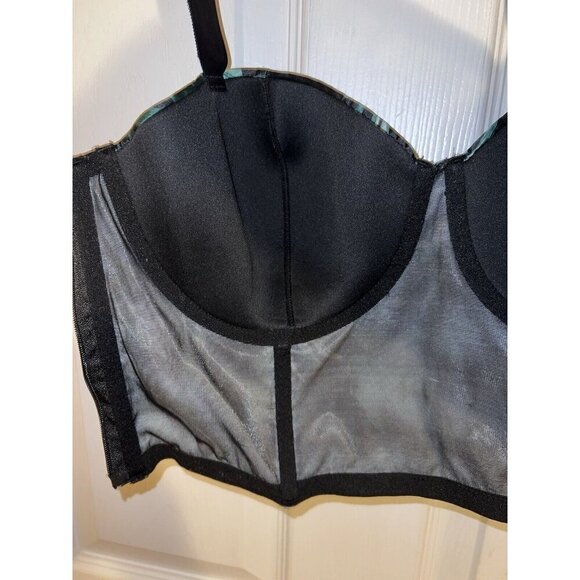 VICTORIA'S SECRET Very Sexy Shine Bling Bead Strap Bra Top Tropical Palm - Picture 15 of 16